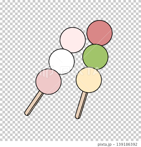 Colorful candy skewers on wooden sticks Colorful candy skewers on wooden sticks 139186392