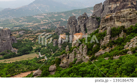 Great Monastery of Varlaam on the high rock in Meteora, Thessaly, Greece Great Monastery of Varlaam on the high rock in Meteora, Thessaly, Greece 139186470