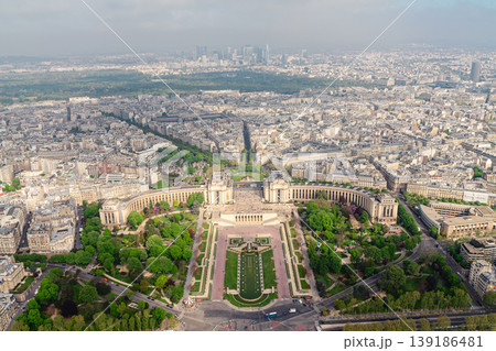 View of the Trocadero Square from the top of the Eiffel Tower. View of the Trocadero Square from the top of the Eiffel Tower. 139186481