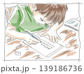 夏休の宿題をする子供2 139186736