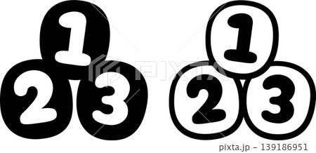 Cartoon 123 numbers icon Cartoon 123 numbers icon 139186951