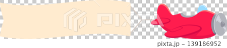 Cute cartoon airplane with banner 139186952