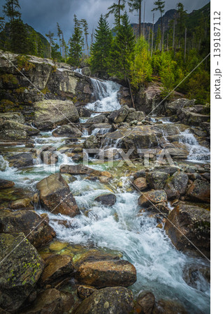 Spectacular mountain creek with waterfalls in High Tatras, Slovakia Spectacular mountain creek with waterfalls in High Tatras, Slovakia 139187112