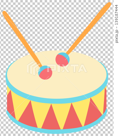 カラフルな小太鼓のイラスト ベビートイ ベクター素材 カラフルな小太鼓のイラスト ベビートイ ベクター素材 139187444