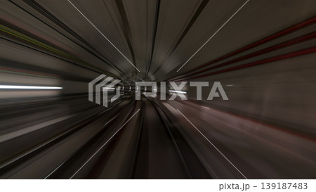 Moving in the subway tunnel with light trails inside timelapse Moving in the subway tunnel with light trails inside timelapse 139187483