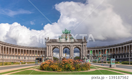 Timelapse of the Cinquantenaire Arcade in Parc du Cinquantenaire, Brussels, Belgium. Timelapse of the Cinquantenaire Arcade in Parc du Cinquantenaire, Brussels, Belgium. 139187562