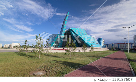 Kazakhstan Central Concert Hall timelapse hyperlapse, the biggest concert of the capital structure Kazakhstan Central Concert Hall timelapse hyperlapse, the biggest concert of the capital structure 139187607
