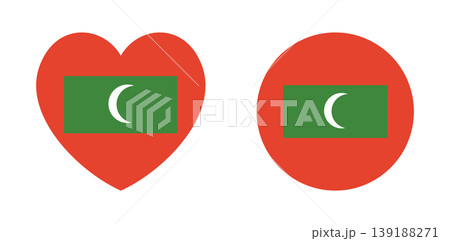 Flag of Maldives circle, heart button, sticker set. Maldives flag rounded, heart icon, badge. National flag of Maldives banner. Maldives flag background. Flag of Maldives circle, heart button, sticker set. Maldives flag rounded, heart icon, badge. National flag of Maldives banner. Maldives flag background. 139188271