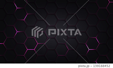 Hexagonal abstract technology background. electric glow hexagonal background. vector illustration. 139188452