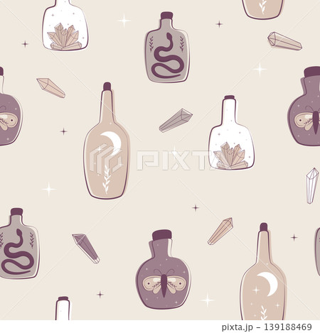 pattern with magic bottles pattern with magic bottles 139188469