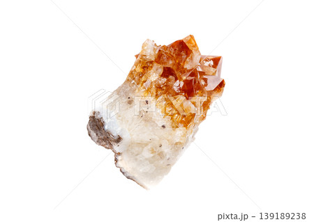 Elegant Citrine Stone on White Isolated Background Elegant Citrine Stone on White Isolated Background 139189238