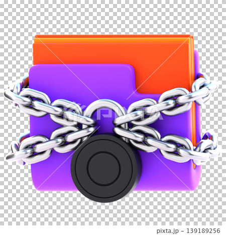Data Encryption Lock Soft 3D UI Icon in Glossy...のイラスト素材 [139189256 ...