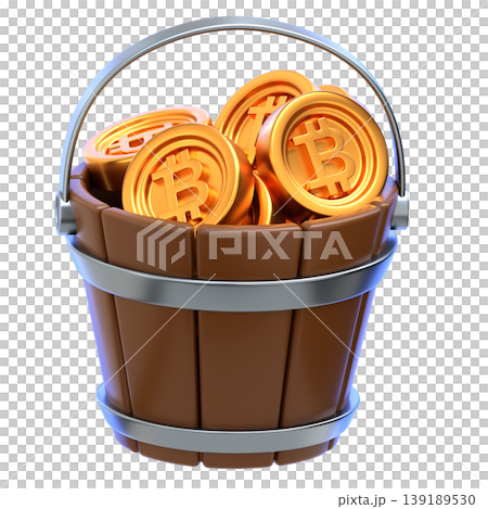 Bucket Full of Bitcoin Glossy 3D Crypto Icon for UI Dashboard, SaaS Landing Page, Web3 Presentation Bucket Full of Bitcoin Glossy 3D Crypto Icon for UI Dashboard, SaaS Landing Page, Web3 Presentation 139189530