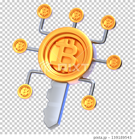 Bitcoin Key Glossy 3D Crypto Icon for UI Dashboard, SaaS Landing Page, Web3 Presentation Bitcoin Key Glossy 3D Crypto Icon for UI Dashboard, SaaS Landing Page, Web3 Presentation 139189543