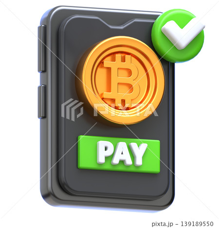 Bitcoin Payment Glossy 3D Crypto Icon for UI Dashboard, SaaS Landing Page, Web3 Presentation Bitcoin Payment Glossy 3D Crypto Icon for UI Dashboard, SaaS Landing Page, Web3 Presentation 139189550