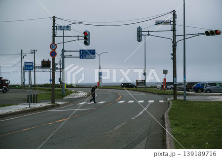 [稚内市内]日本最北端の宗谷岬の風景 139189716