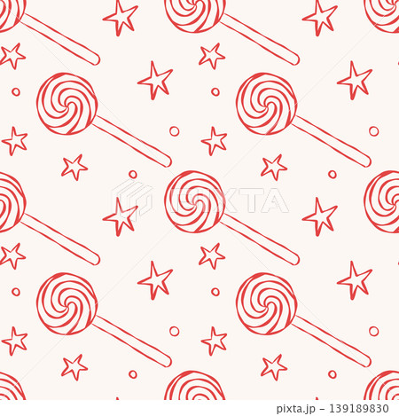 Sweet lollipop pattern with stars 139189830
