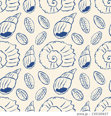 Calm, artistic seashell pattern for ocean projects 139189837