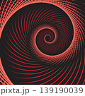 Abstract red spiral vortex on black background 139190039