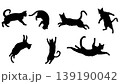 Cat Silhouettes Various Playful and Hunting Poses 139190042