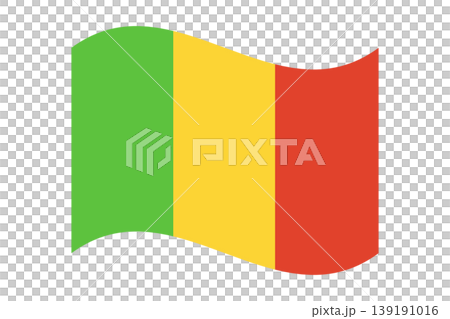 Waving flag of Mali isolated. Waving flag of Mali isolated. 139191016