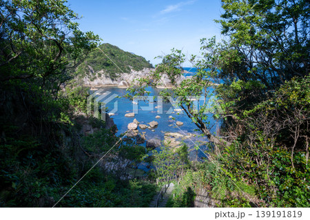 日本の鳥取県の浦富海岸のとても美しい海の風景 139191819