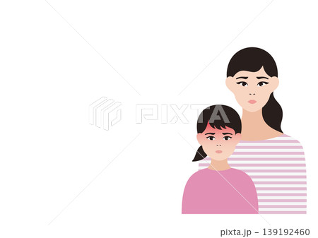 発熱している女の子と心配する母親のベクターイラスト素材 発熱している女の子と心配する母親のベクターイラスト素材 139192460