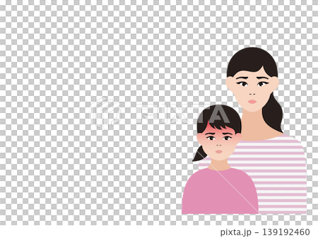 発熱している女の子と心配する母親のベクターイラスト素材 発熱している女の子と心配する母親のベクターイラスト素材 139192460