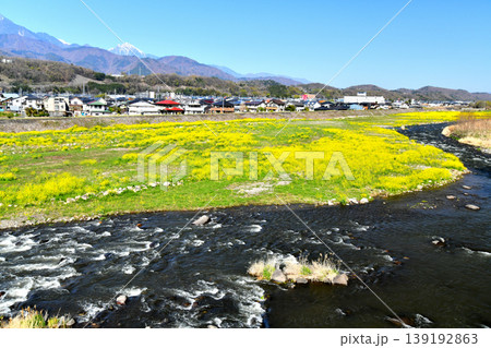 穂坂橋／塩川より上流右岸方向を望む(山梨県韮崎市)【2026.4】 139192863