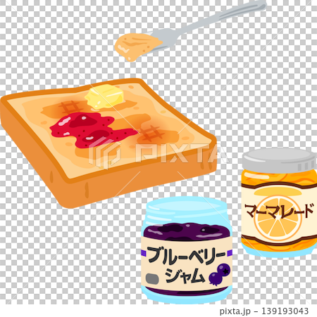 バターやジャムを塗ったトースト バターやジャムを塗ったトースト 139193043