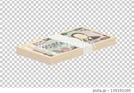 日本札 一万円札のイラスト 新一万円札風の札束のイラスト 日本札 一万円札のイラスト 新一万円札風の札束のイラスト 139193160