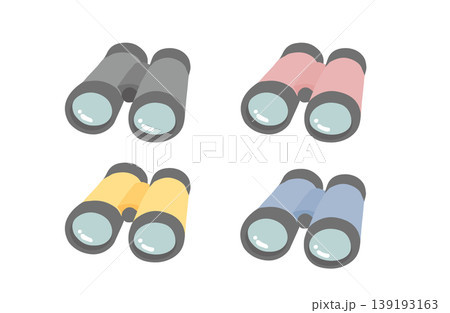 カラフルな双眼鏡のセットイラスト　 139193163
