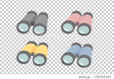 カラフルな双眼鏡のセットイラスト　 139193163
