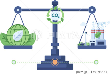 Carbon Neutral Balance Scale Concept 139193534