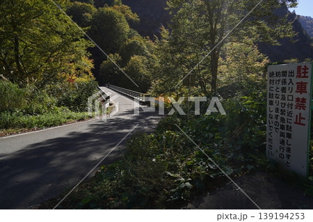 奥只見湖畔を通る国道352号 中ノ又川に架かる雨池橋付近 2025年10月30日 奥只見湖畔を通る国道352号 中ノ又川に架かる雨池橋付近 2025年10月30日 139194253