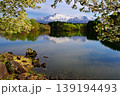 春の大潟溜池から見た鳥海山 139194493