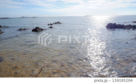 High Angle View of Crystal Clear Shallow Sea Water 139195204