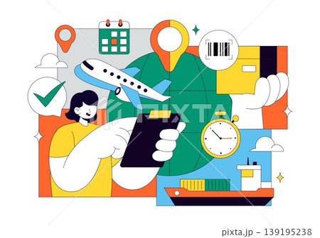 Logistics Vector Illustration Featuring Global Shipping Delivery Supply Chain Warehouse Cargo Transport Across Air Sea And Land Freight Design Logistics Vector Illustration Featuring Global Shipping Delivery Supply Chain Warehouse Cargo Transport Across Air Sea And Land Freight Design 139195238