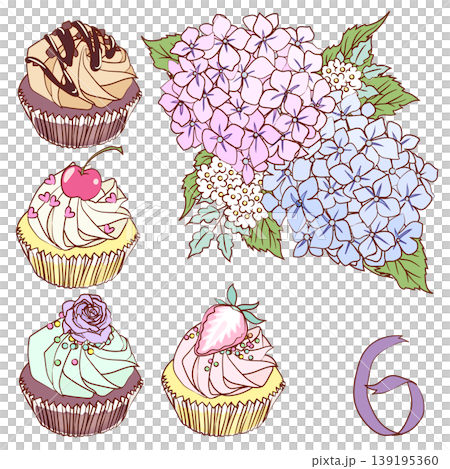 Seasonal flowers and sweets (June) Seasonal flowers and sweets (June) 139195360