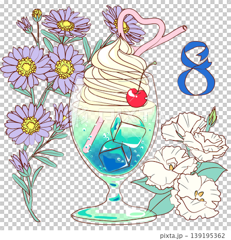 時令鮮花和甜點(八月) 時令鮮花和甜點(八月) 139195362