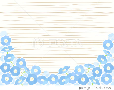 木の板とネモフィラを組み合わせた背景イラスト 木の板とネモフィラを組み合わせた背景イラスト 139195799