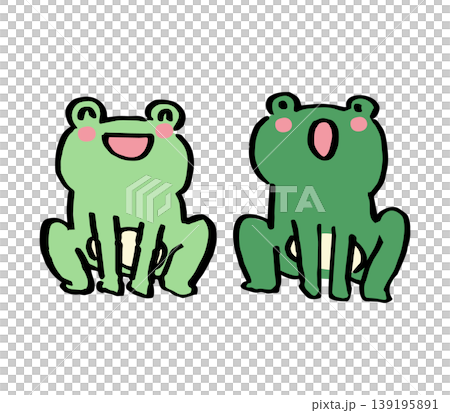 Hand-drawn illustration of two frogs (brush painting) Hand-drawn illustration of two frogs (brush painting) 139195891
