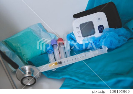 Medical supplies and instruments preparing for check up 139195969