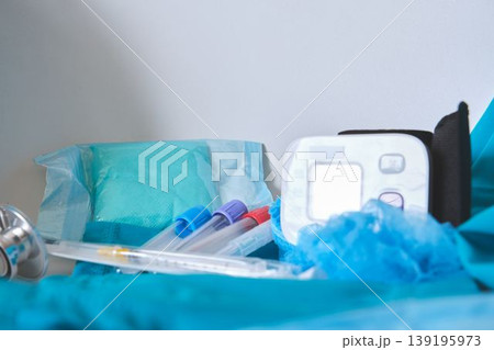 Medical supplies and diagnostic equipment for health wellness checkup Medical supplies and diagnostic equipment for health wellness checkup 139195973