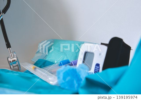 Medical equipment and supplies for health and wellness concept Medical equipment and supplies for health and wellness concept 139195974