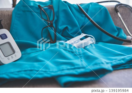 Medical professional's scrubs and instruments for healthcare Medical professional's scrubs and instruments for healthcare 139195984