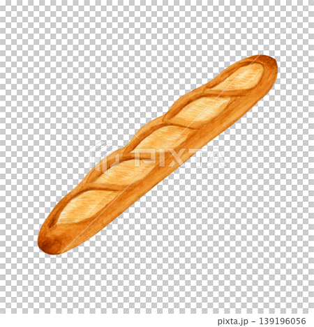 バゲット フランスパン　パン ベーカリー　水彩 イラスト 139196056