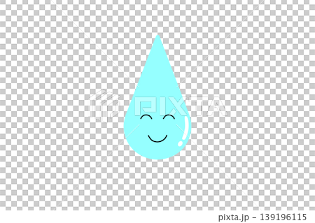 Illustration of a water droplet with a smiling face 139196115