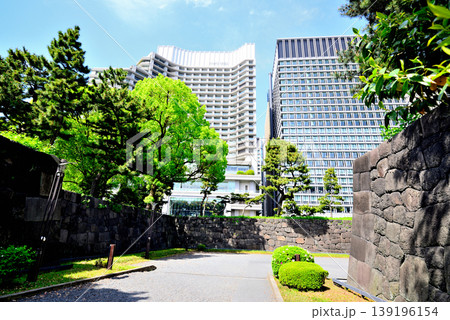 春の皇居外苑 　和田倉濠付近　パレスホテル 139196154