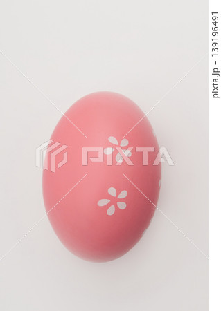 Pink Easter Egg with White Floral Accents Pink Easter Egg with White Floral Accents 139196491